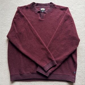 Vintage Tommy Bahama Pullover Knit Sweater Men's XL Burgundy 100% Cotton Maroon